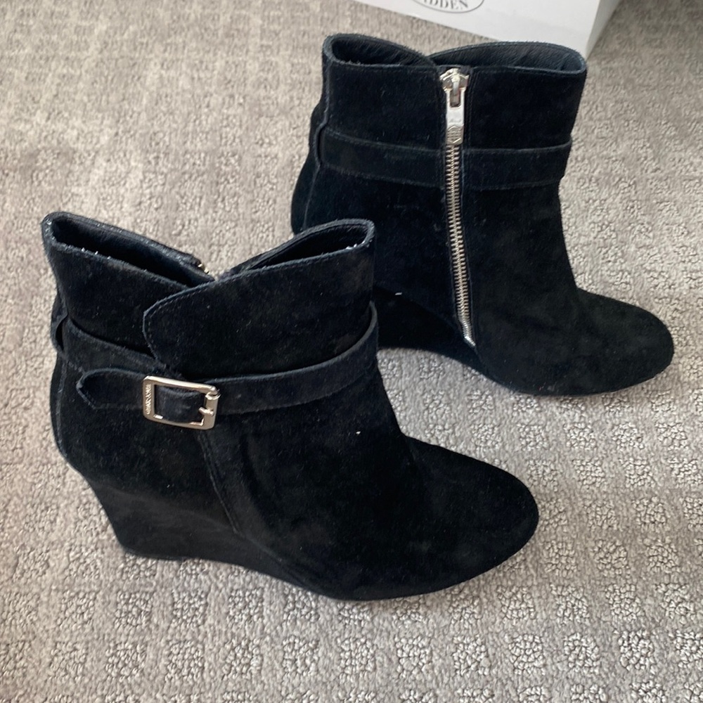 Black suede booties